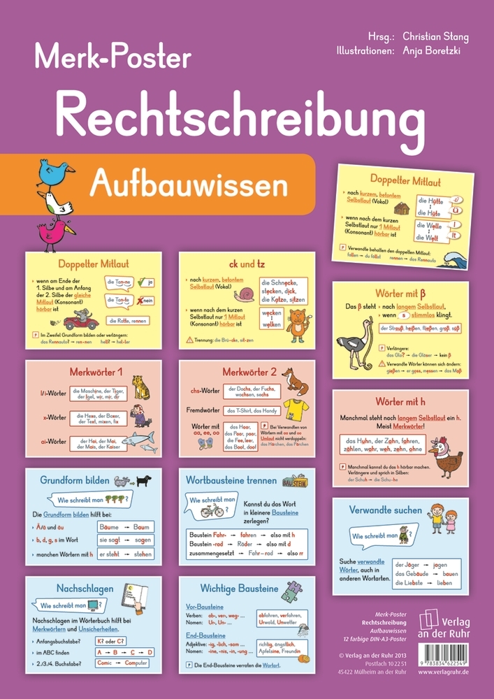 Rechtschreibung - Aufbauwissen, 12 farbige A3-Poster main product photo