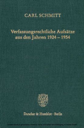 Verfassungsrechtliche Aufsätze aus den Jahren 1924-1954.