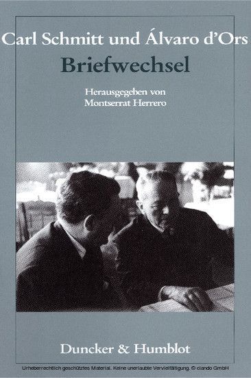 Carl Schmitt und Álvaro d'Ors: Briefwechsel. main product photo