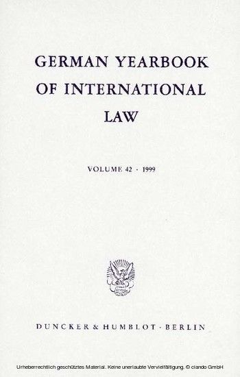 German Yearbook of International Law / Jahrbuch für Internationales Recht. main product photo