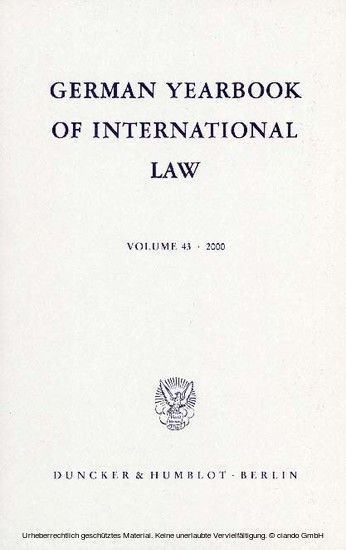German Yearbook of International Law / Jahrbuch für Internationales Recht. main product photo
