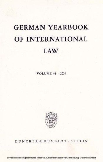 German Yearbook of International Law / Jahrbuch für Internationales Recht. main product photo
