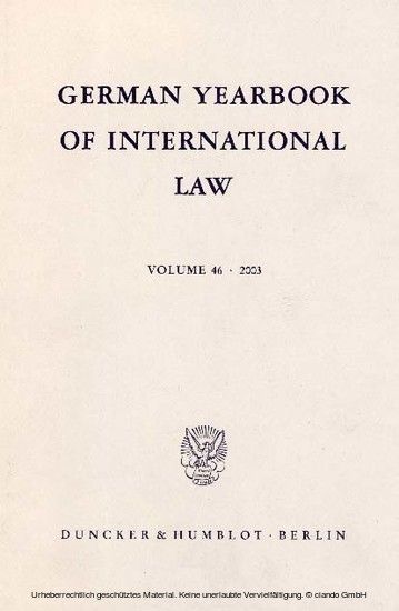 German Yearbook of International Law / Jahrbuch für Internationales Recht. main product photo