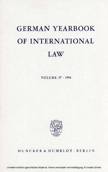 German Yearbook of International Law / Jahrbuch für Internationales Recht. main product photo