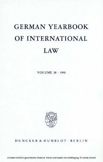 German Yearbook of International Law / Jahrbuch für Internationales Recht. main product photo