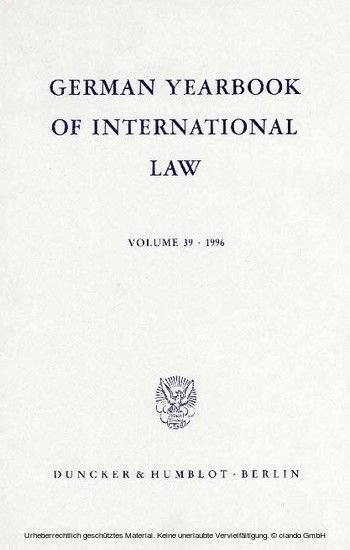 German Yearbook of International Law / Jahrbuch für Internationales Recht.. Vol. 39 (1996) main product photo