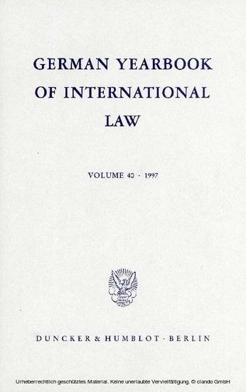 German Yearbook of International Law / Jahrbuch für Internationales Recht. main product photo