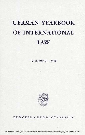 German Yearbook of International Law / Jahrbuch für Internationales Recht. main product photo