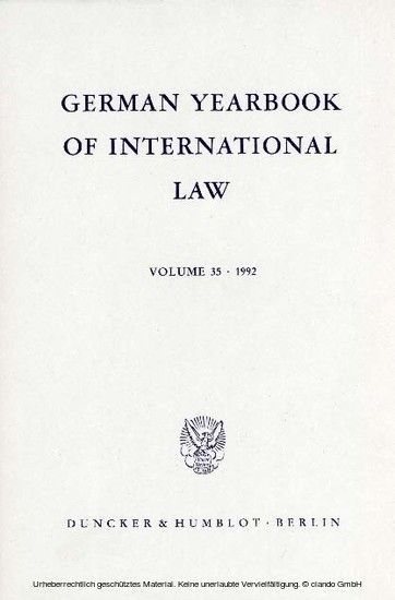 German Yearbook of International Law / Jahrbuch für Internationales Recht. main product photo