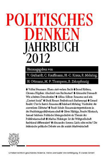 Politisches Denken. Jahrbuch 2012. main product photo