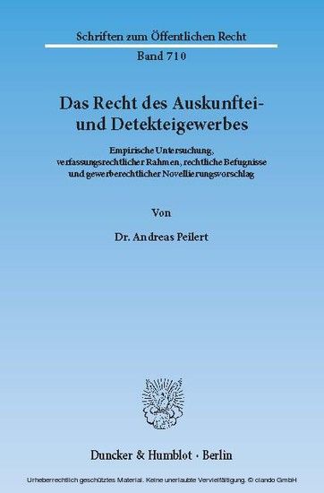 Das Recht des Auskunftei- und Detekteigewerbes. main product photo