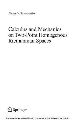 Calculus and Mechanics on Two-Point Homogenous Riemannian Spaces