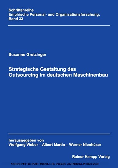 Strategische Gestaltung des Outsourcing im deutschen Maschinenbau main product photo