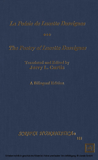 La Poésie de Lucette Desvignes - The Poetry of Lucette Desvignes. A Bilingual Edition main product photo