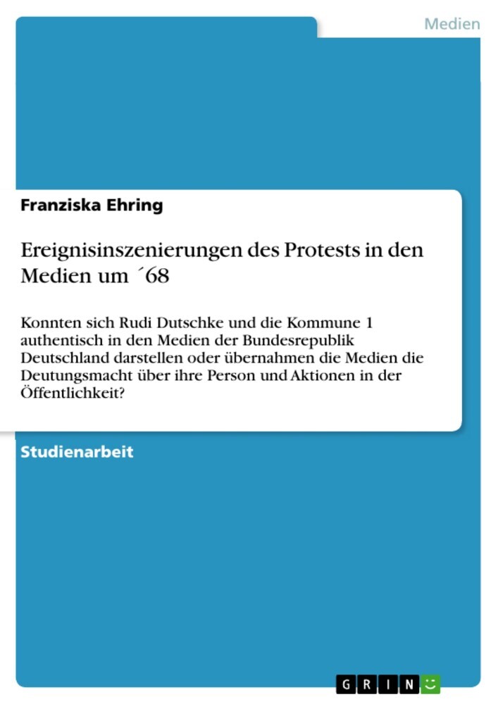 Ereignisinszenierungen des Protests in den Medien um ´68 main product photo