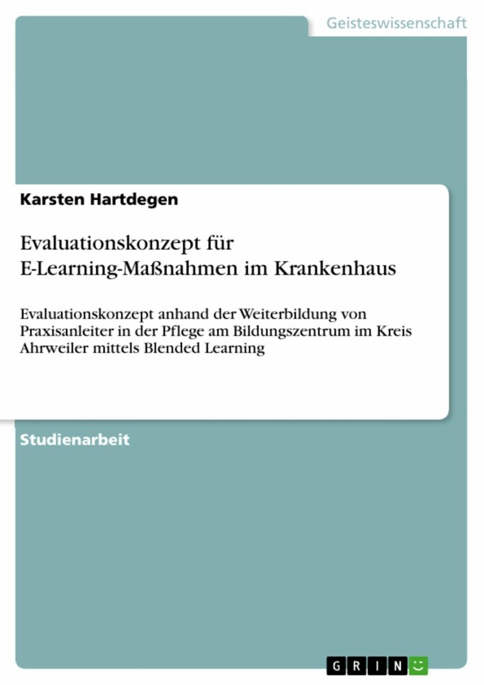 Evaluationskonzept für E-Learning-Maßnahmen im Krankenhaus main product photo