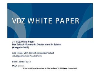 Der Zeitschriftenmarkt Deutschland in Zahlen (Ausgabe 2012)
