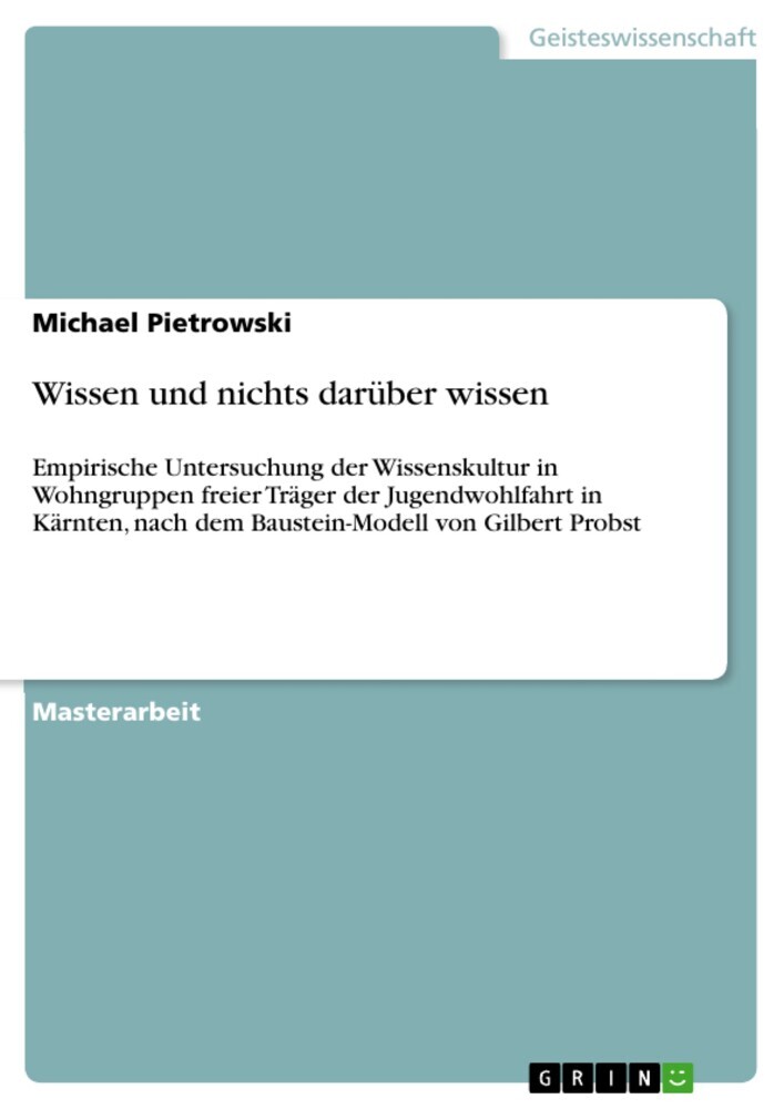 Wissen und nichts darüber wissen main product photo