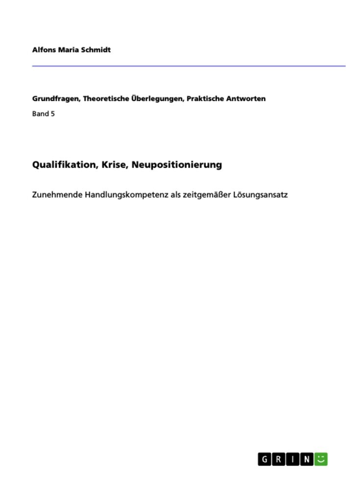 Qualifikation, Krise, Neupositionierung main product photo