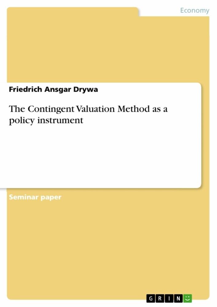The Contingent Valuation Method as a policy instrument main product photo
