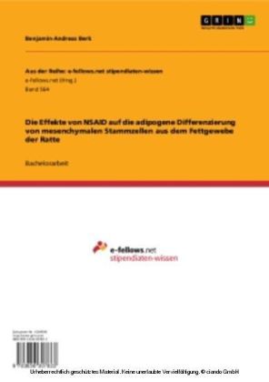 Die Effekte von NSAID auf die adipogene Differenzierung von mesenchymalen Stammzellen aus dem Fettgewebe der Ratte