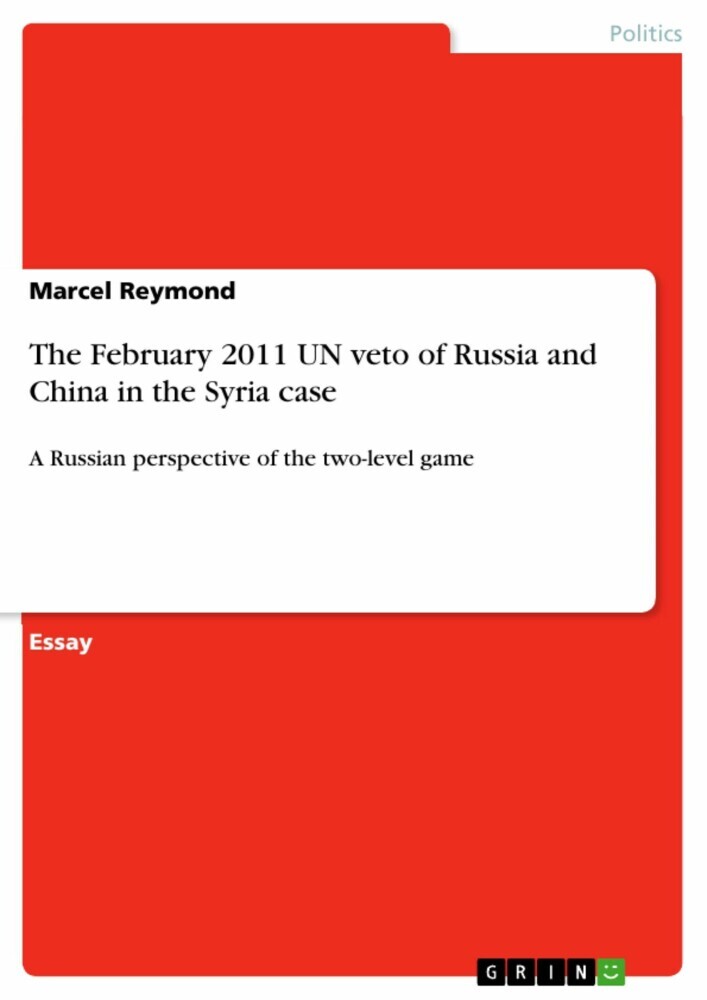 The February 2011 UN veto of Russia and China in the Syria case main product photo