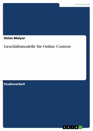 Geschäftsmodelle für Online Content
