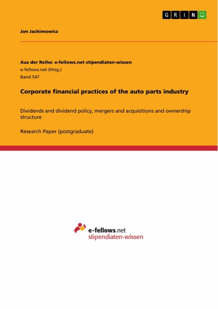 Corporate financial practices of the auto parts industry main product photo