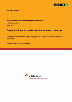 Corporate financial practices of the auto parts industry