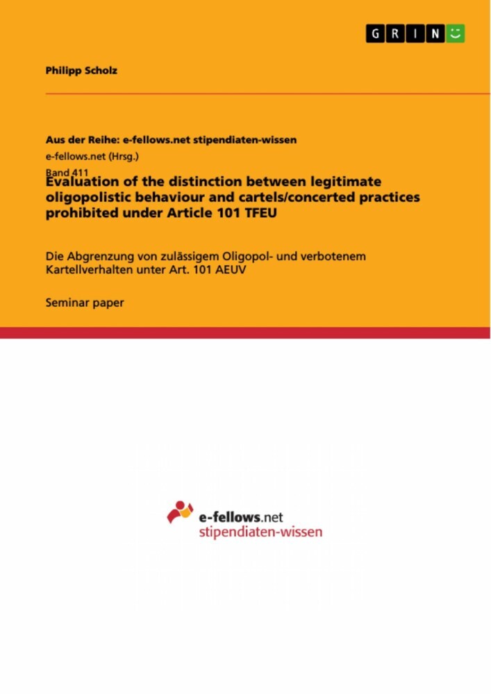 Evaluation of the distinction between legitimate oligopolistic behaviour and cartels/concerted practices prohibited under Article 101 TFEU main product photo