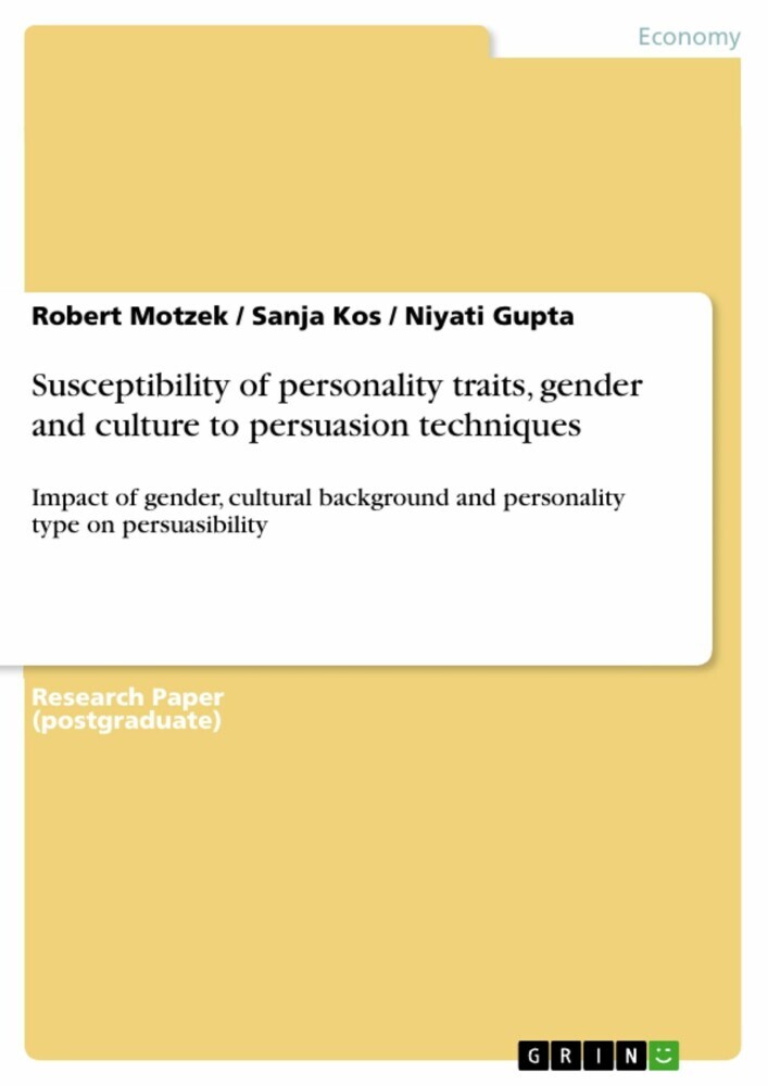 Susceptibility of personality traits, gender and culture to persuasion techniques main product photo