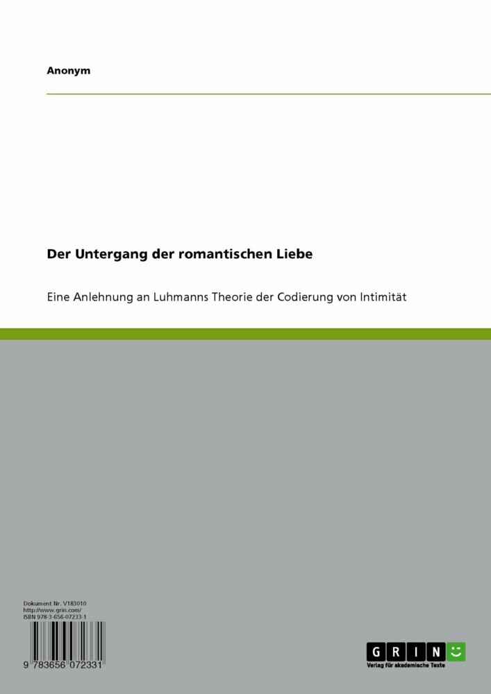Der Untergang der romantischen Liebe main product photo