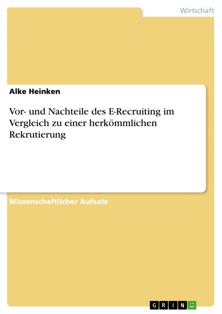 Vor- und Nachteile des E-Recruiting im Vergleich zu einer herkömmlichen Rekrutierung main product photo