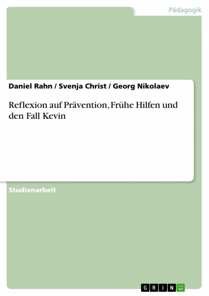 Reflexion auf Prävention, Frühe Hilfen und den Fall Kevin main product photo