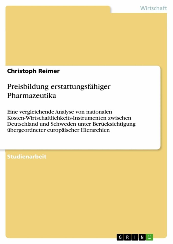 Preisbildung erstattungsfähiger Pharmazeutika main product photo