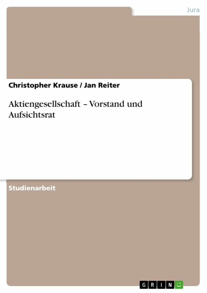 Aktiengesellschaft - Vorstand und Aufsichtsrat main product photo