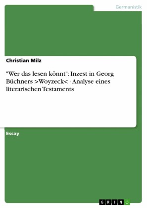 'Wer das lesen könnt': Inzest in Georg Büchners 'Woyzeck' - Analyse eines literarischen Testaments