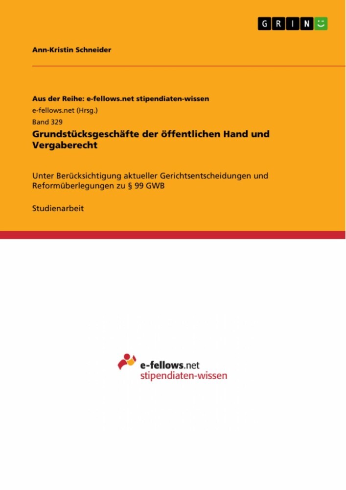 Grundstücksgeschäfte der öffentlichen Hand und Vergaberecht main product photo