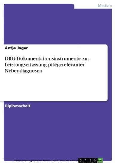 DRG-Dokumentationsinstrumente zur Leistungserfassung pflegerelevanter Nebendiagnosen main product photo
