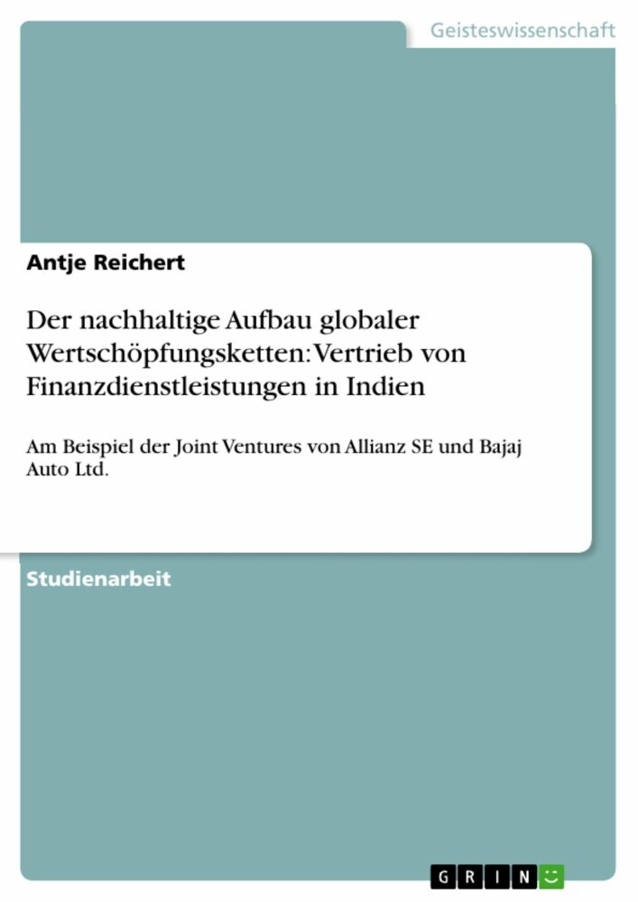 Der nachhaltige Aufbau globaler Wertschöpfungsketten: Vertrieb von Finanzdienstleistungen in Indien main product photo