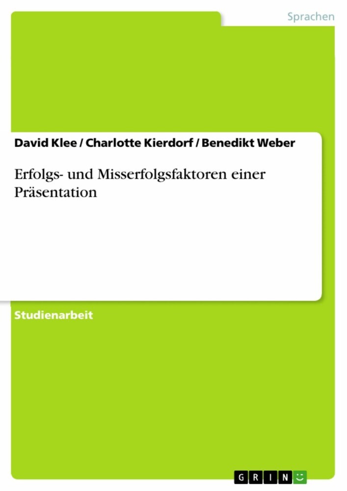 Erfolgs- und Misserfolgsfaktoren einer Präsentation main product photo