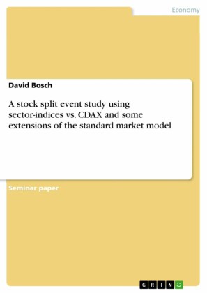 A stock split event study using sector-indices vs. CDAX and some extensions of the standard market model