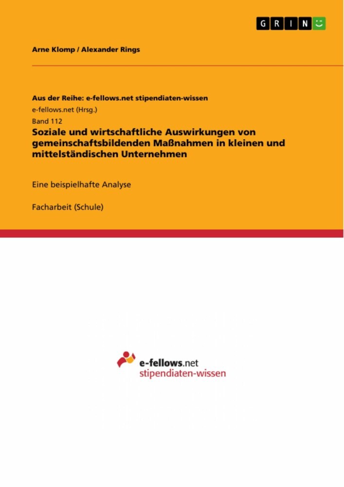 Soziale und wirtschaftliche Auswirkungen von gemeinschaftsbildenden Maßnahmen in kleinen und mittelständischen Unternehmen main product photo
