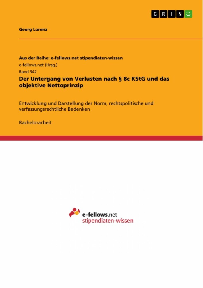 Der Untergang von Verlusten nach 8c KStG und das objektive Nettoprinzip main product photo