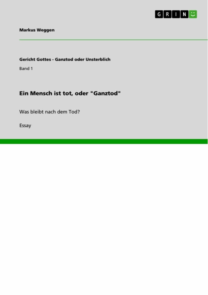 Ein Mensch ist tot, oder 'Ganztod' main product photo
