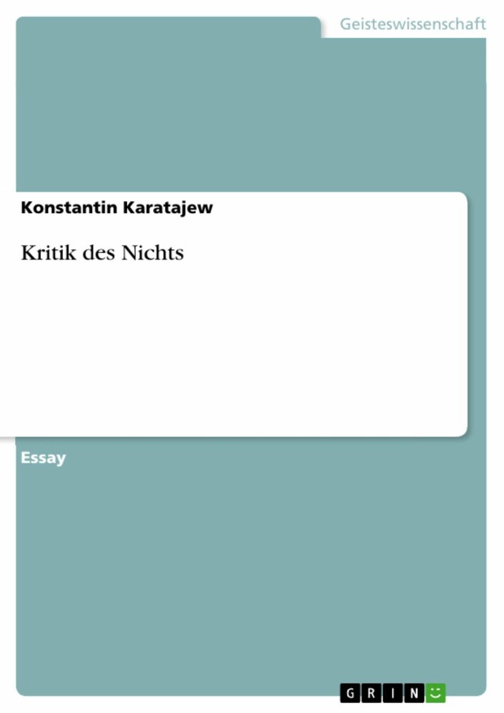 Kritik des Nichts main product photo