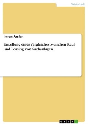 Erstellung eines Vergleiches zwischen Kauf und Leasing von Sachanlagen