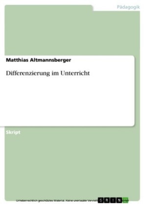 Differenzierung im Unterricht