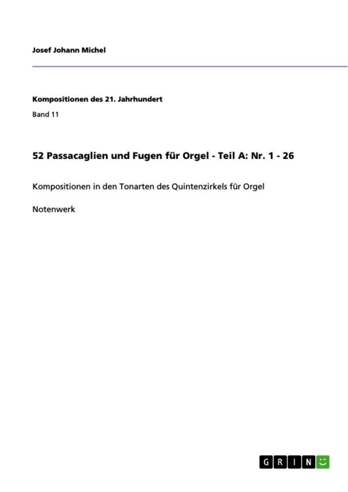 52 Passacaglien und Fugen für Orgel - Teil A: Nr. 1 - 26 main product photo
