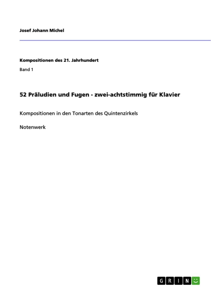 52 Präludien und Fugen - zwei-achtstimmig für Klavier main product photo